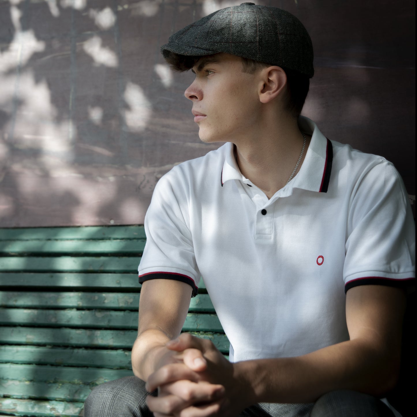 Houldsworth of Cheltenham organic white cotton polo – timeless designer racewear