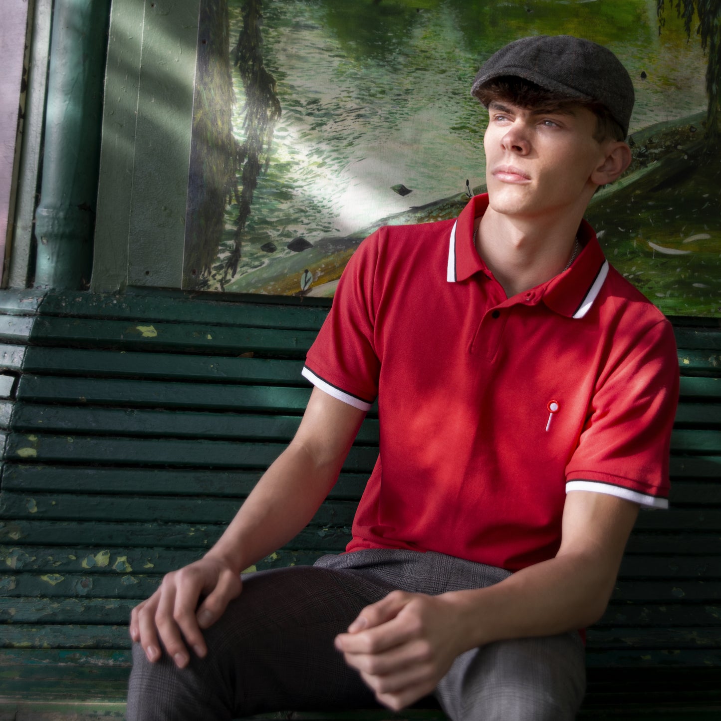 Houldsworth of Cheltenham organic red cotton polo – timeless designer racewear